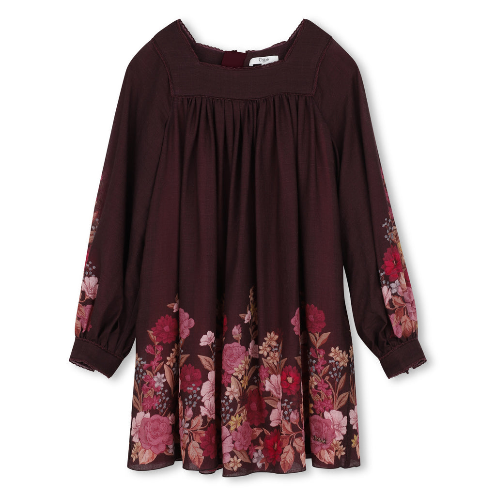 CHLOE FW26 Ceremony Dress Chloe with Floral Border Print