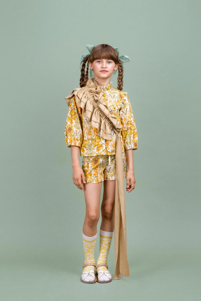 PAADE MODE "MIMI'S BACKYARD SOCIETY" Cotton Shorts Sunflower