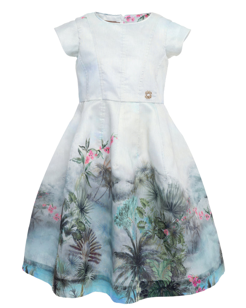 ELIE SAAB Spring Summer 2026 TROPICAL-PRINT GAUZE DRESS