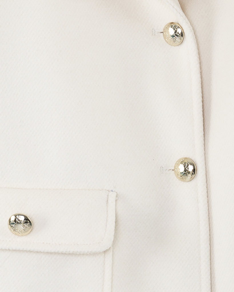 ELIE SAAB Fall Winter 2025 FLORAL-DETAIL COAT in WHITE