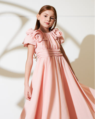 MiMiSol SS25 Floral Jacquard Dress in Light Blue