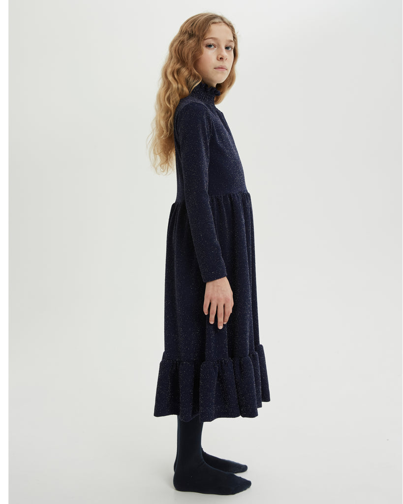 THE MIDDLE DAUGHTER AW24 EVERYTHING BUT THE GIRL DRESS in THE NAVY BLUE SPARKLE