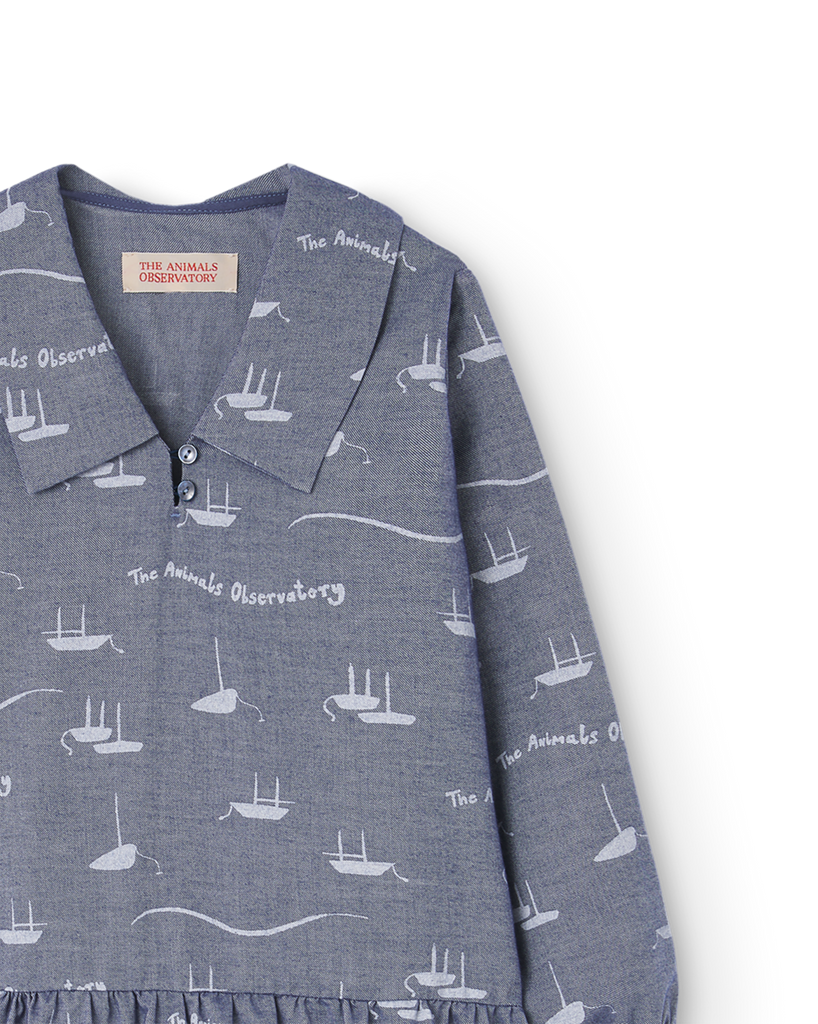 TAO The Animals Observatory FW24 Navy Boats Albatross Dress