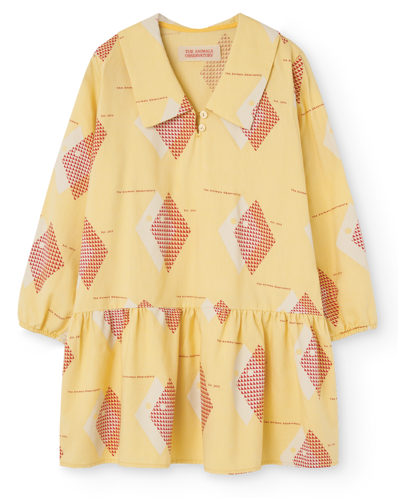 TAO The Animals Observatory FW24 Cream Yellow Rhombus Albatrosss Dress