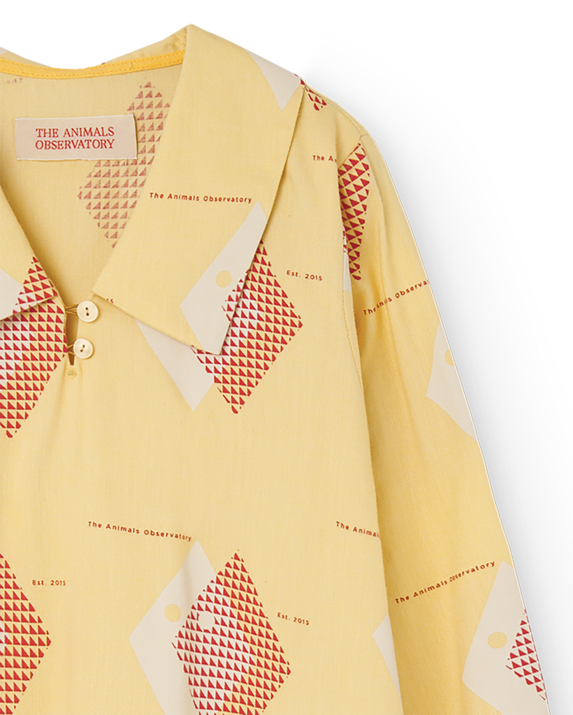 TAO The Animals Observatory FW24 Cream Yellow Rhombus Albatrosss Dress