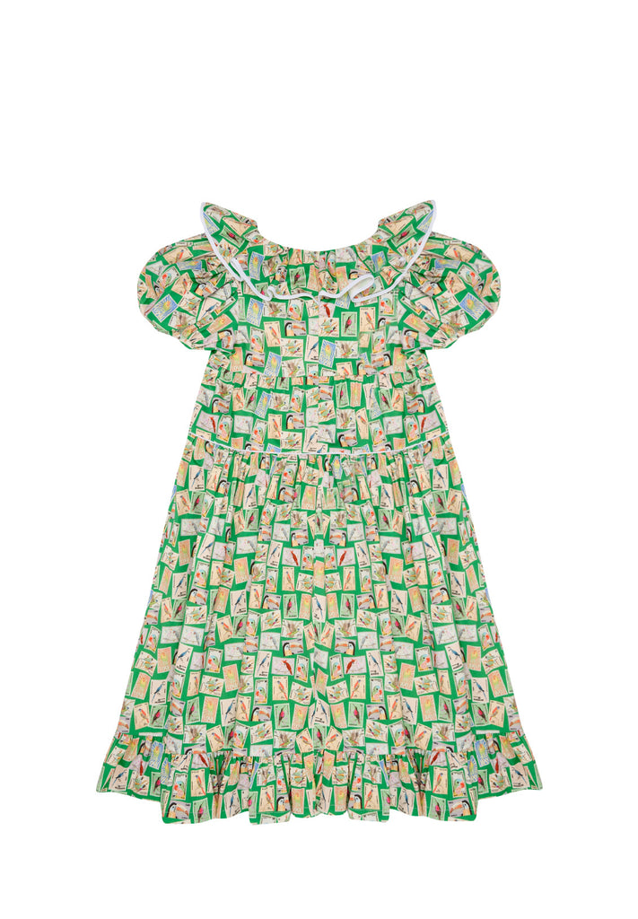 THE MIDDLE DAUGHTER SS24 FLUTTER THE DOVECOTES Dress in Exotic Birds
