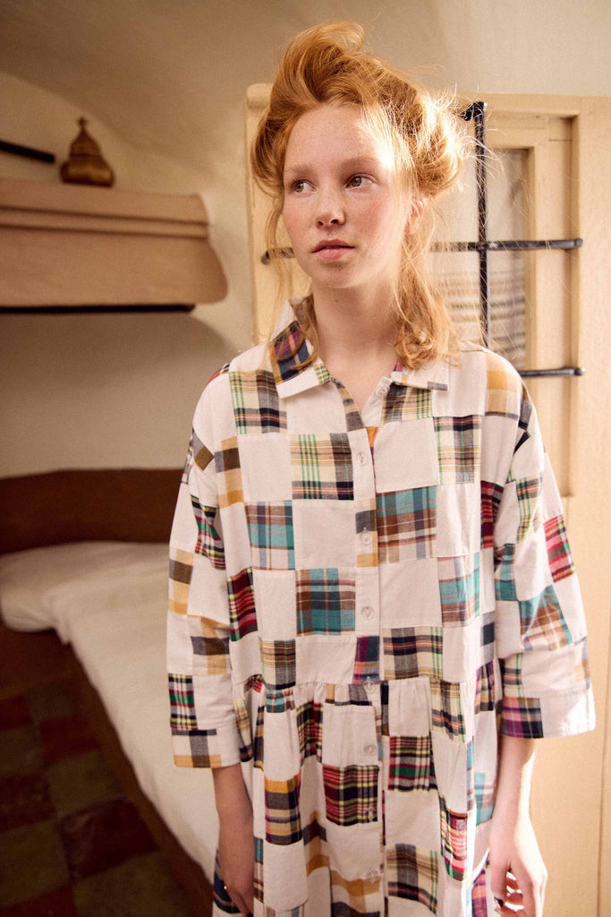 FISH & KIDS FALL 2026 PATCHWORK MIDI DRESS
