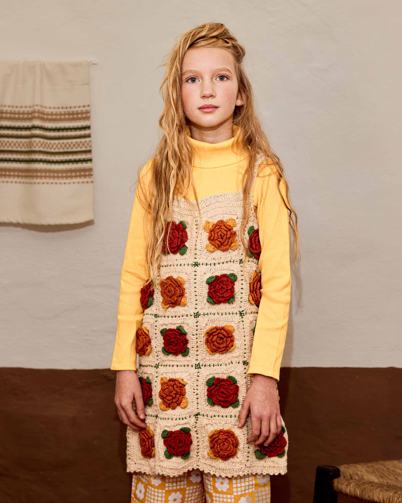 FISH & KIDS FALL 2026 CROCHET FLOWERS PATCHWORK DRESS