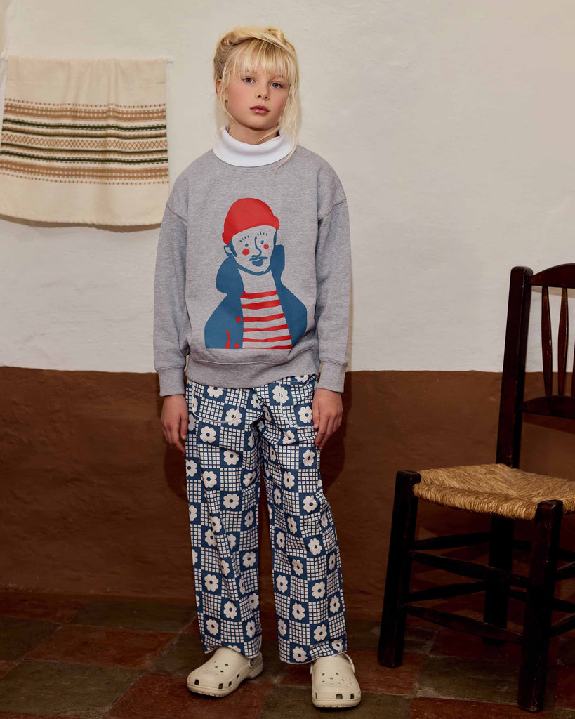 FISH & KIDS FALL 2026 NAVY FLOWERS RETRO PANTS