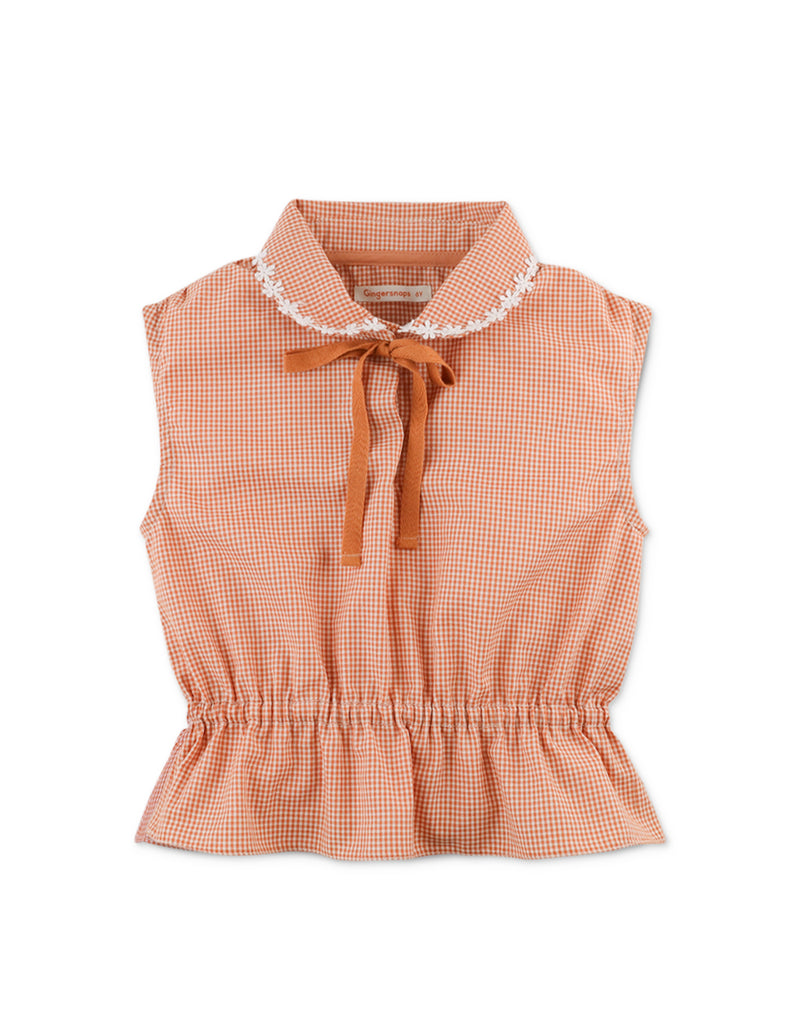 GINGERSNAPS SS25 Mimi Gingham Peplum Top