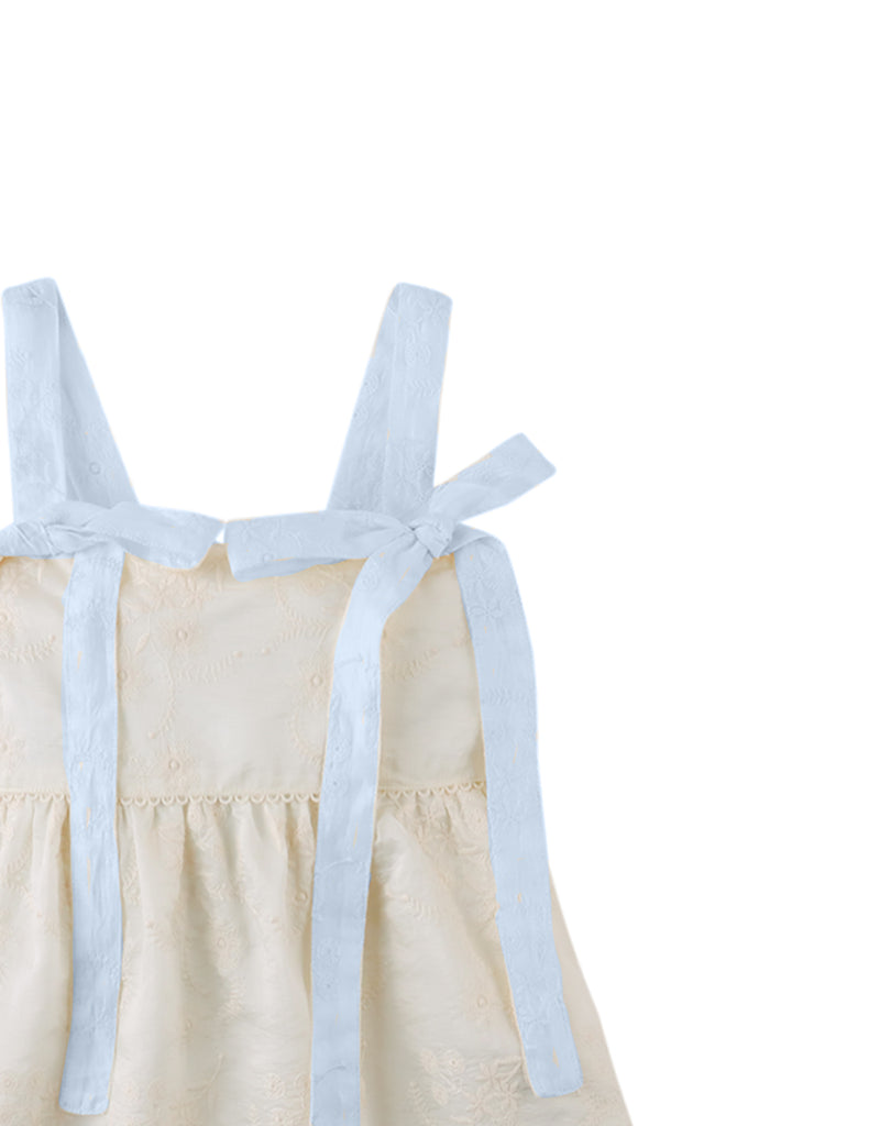 GINGERSNAPS SS26 Leilani Embroidered Top with Bow Tie Straps