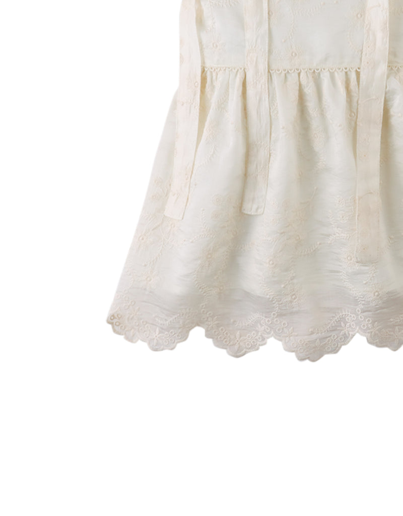 GINGERSNAPS SS26 Leilani Embroidered Top with Bow Tie Straps