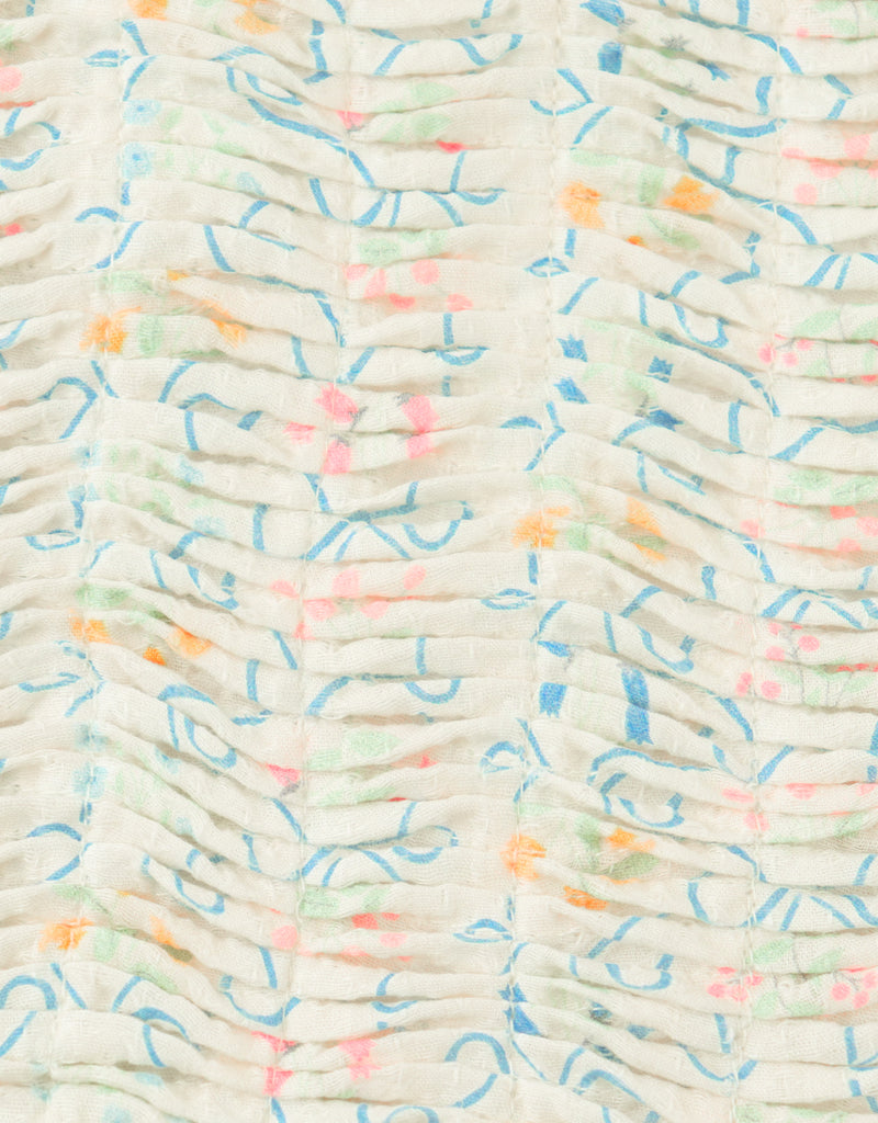 GINGERSNAPS SS26 Martina Trellis Print Smocked Top with Wide Straps & Ruffles