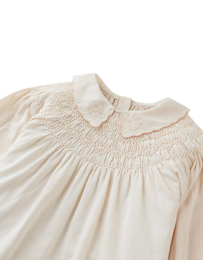 GINGERSNAPS FW25  MERRIDA ROUND YOKE SMOCKED BLOUSE TOP