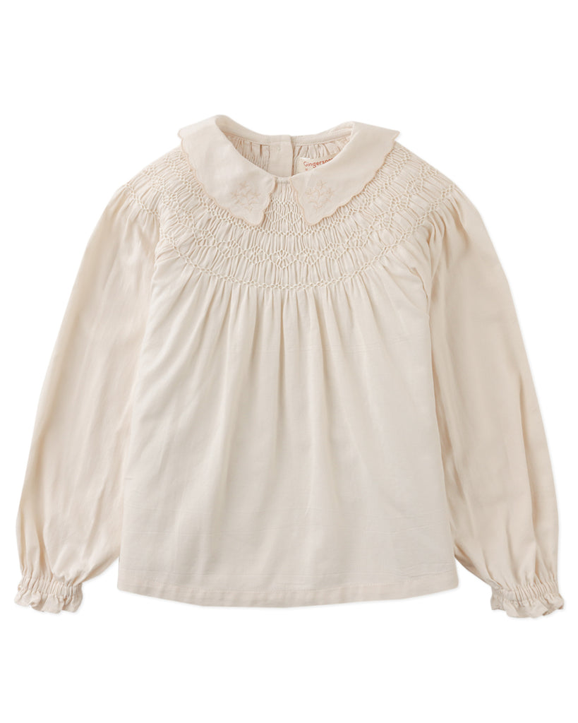 GINGERSNAPS FW25 MERRIDA ROUND YOKE SMOCKED BLOUSE TOP