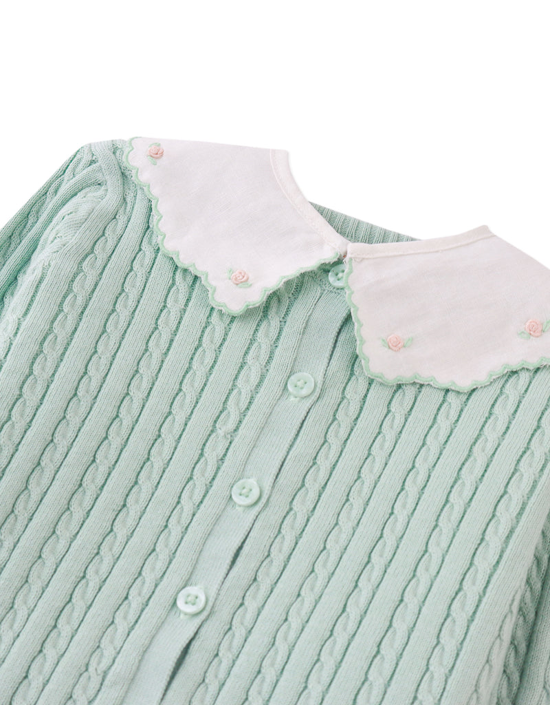 GINGERSNAPS FW25 FRIDA CARDIGAN GREEN