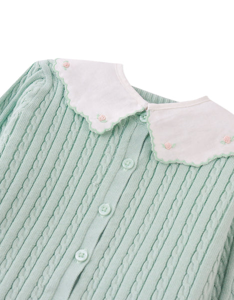 GINGERSNAPS FW25 FRIDA CARDIGAN GREEN
