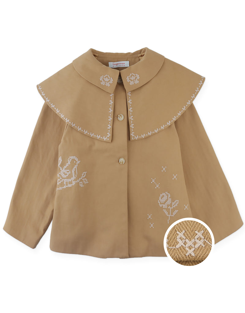 GINGERSNAPS FALL 2026 PHILIPPA HERRINGONE CAPE COAT
