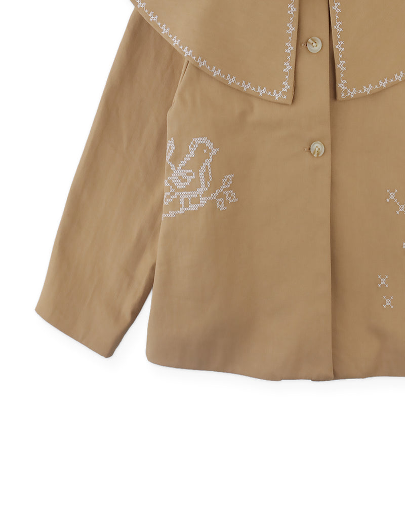 GINGERSNAPS FALL 2026 PHILIPPA HERRINGONE CAPE COAT