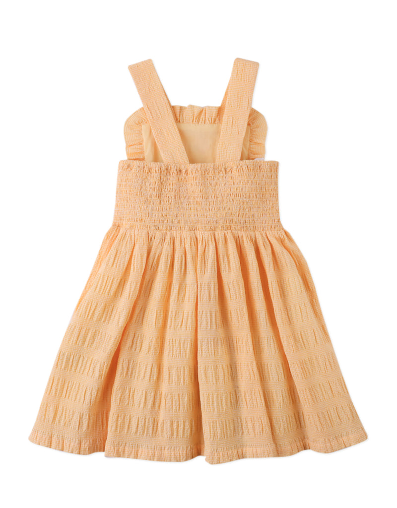 GINGERSNAPS SS26 Emily Ruffled Apron Dress with Botanical Embroidery