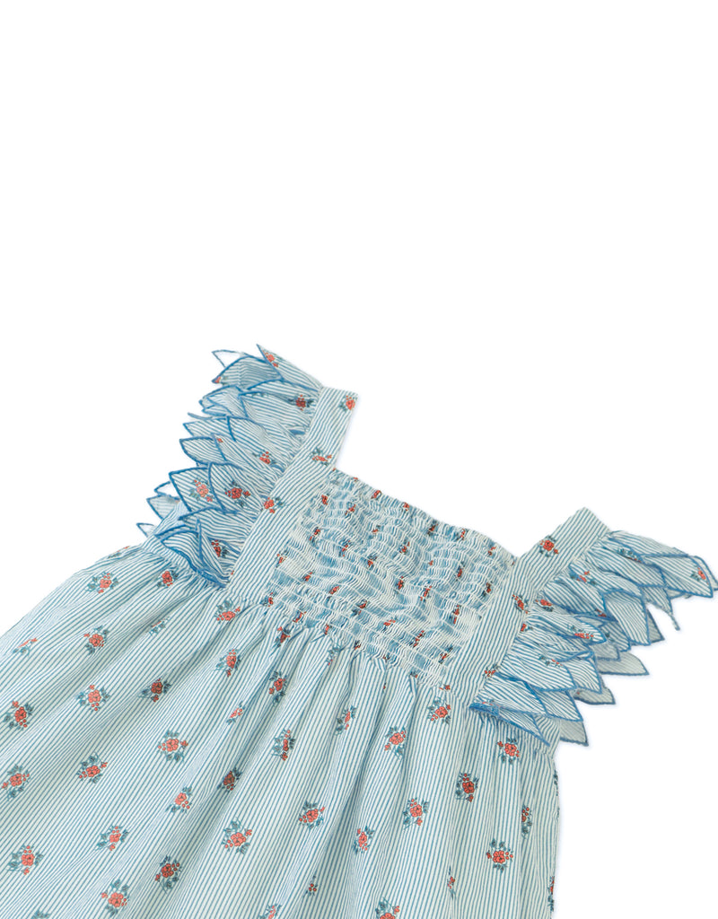 GINGERSNAPS SS26 Chloe Apron Dress with Smocked Bodice & Petal Sleeves