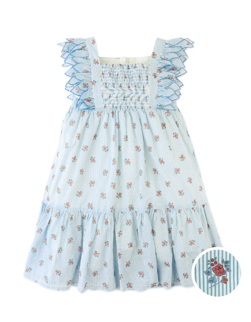 GINGERSNAPS SS26 Chloe Apron Dress with Smocked Bodice & Petal Sleeves