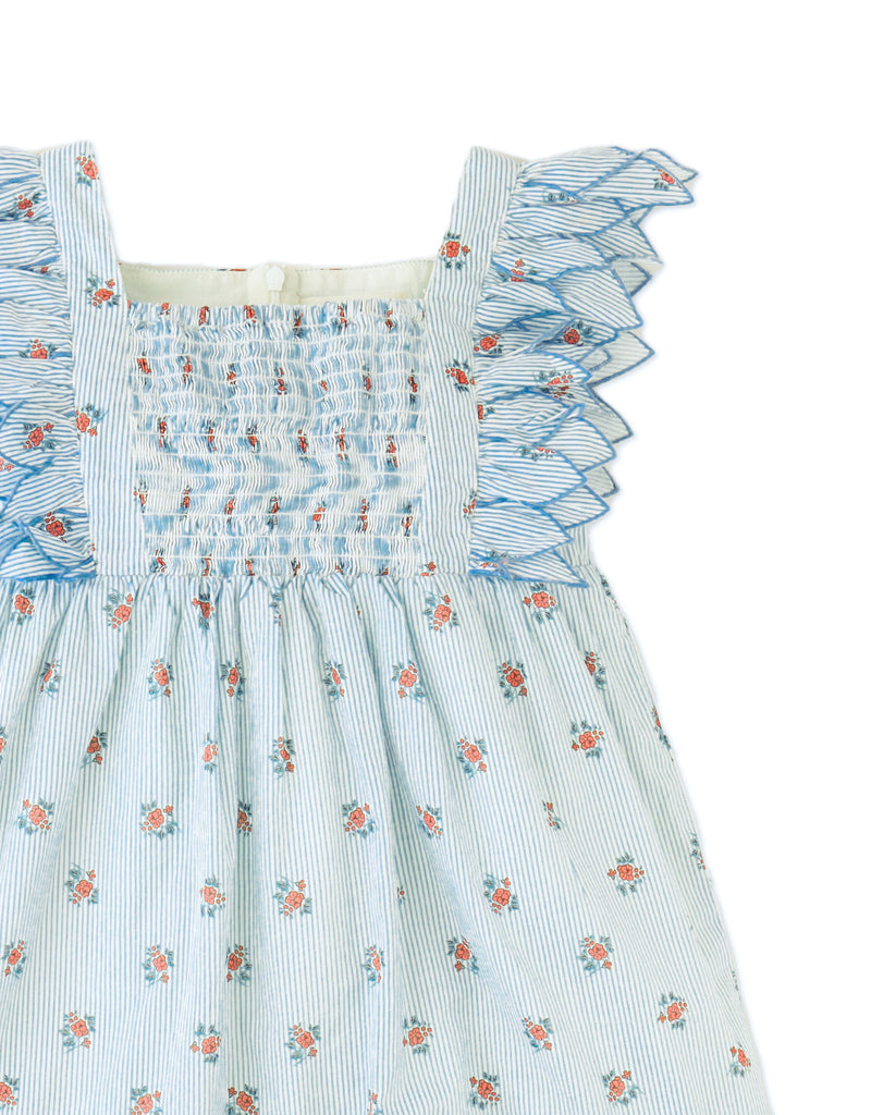 GINGERSNAPS SS26 Chloe Apron Dress with Smocked Bodice & Petal Sleeves