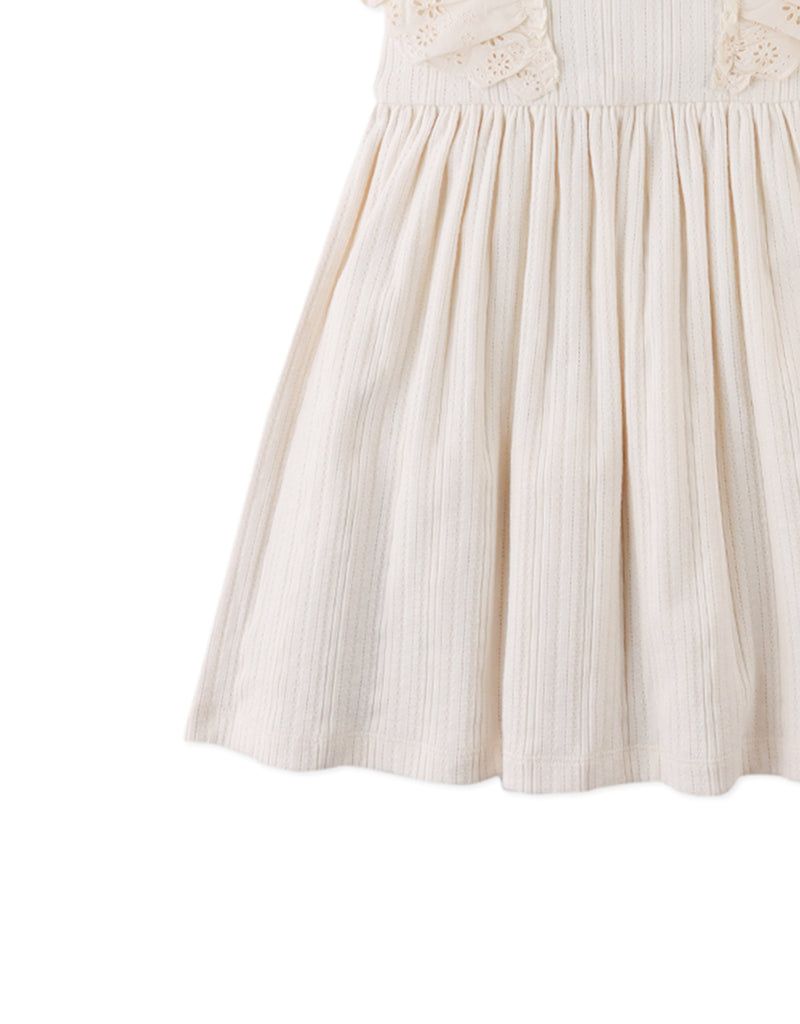 GINGERSNAPS SS26 Liberty Multiribbed Dress with Eyelet Ruffle Sleeves