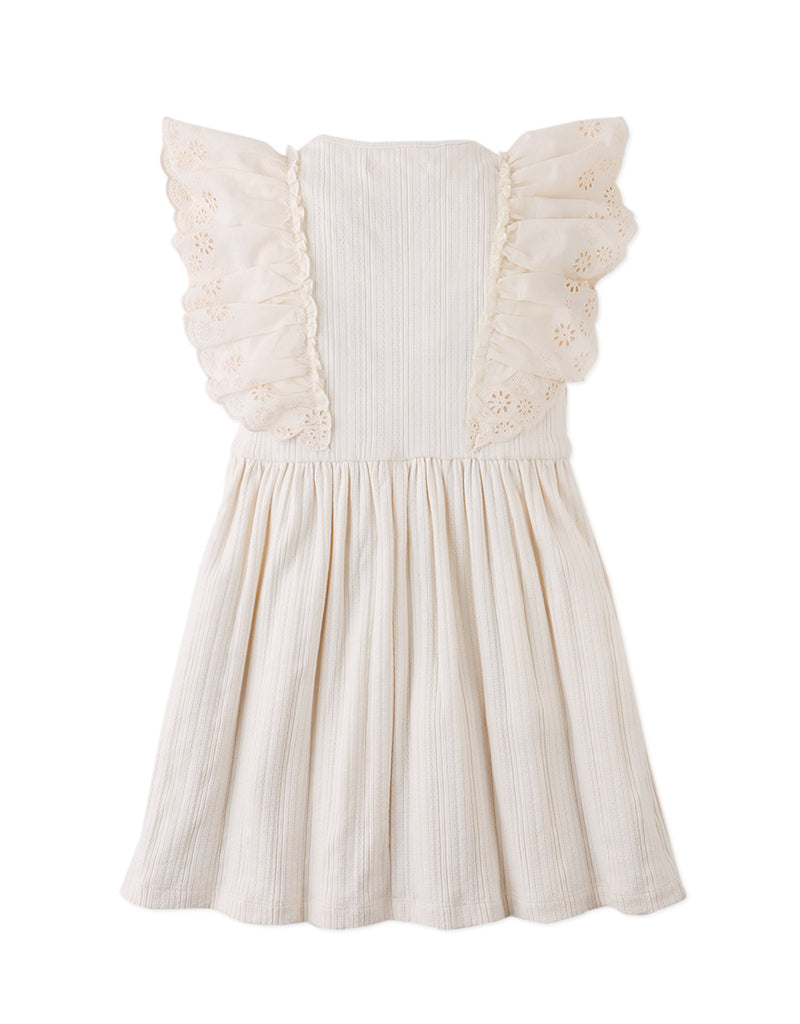 GINGERSNAPS SS26 Liberty Multiribbed Dress with Eyelet Ruffle Sleeves