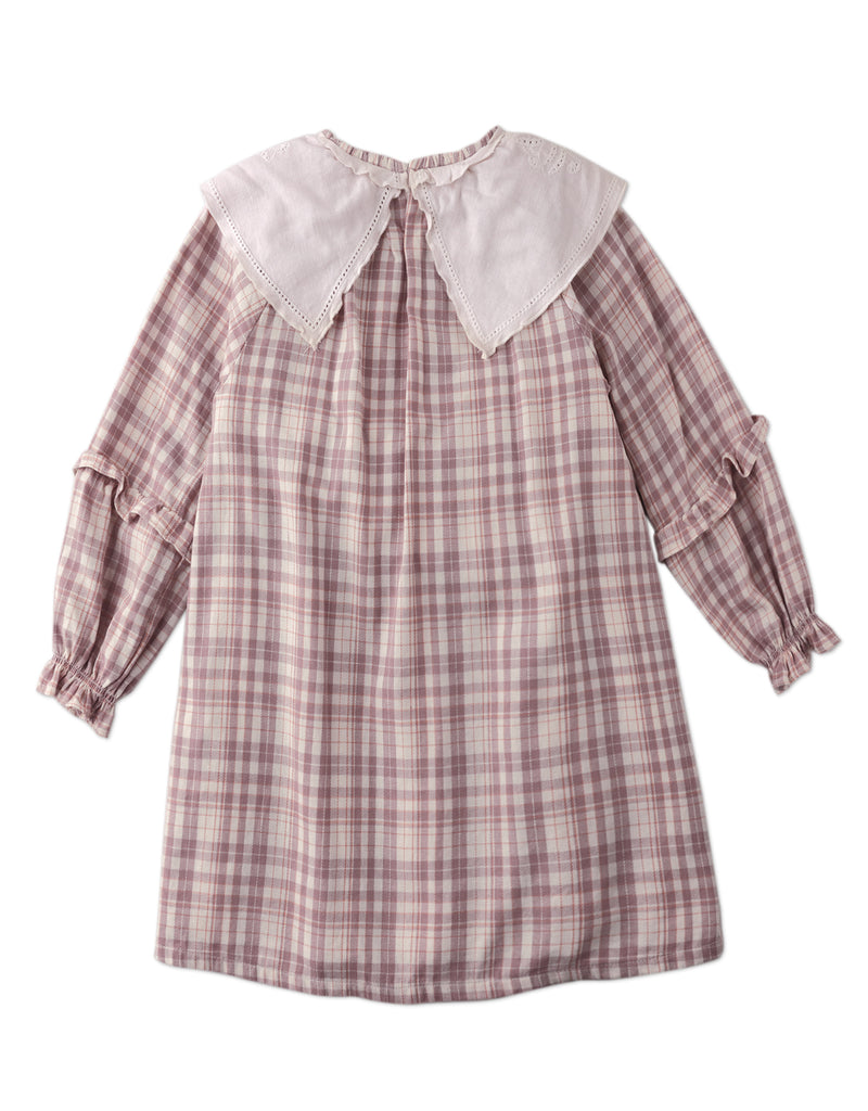 GINGERSNAPS FW25 REESE LONG SLEEVES CHECK SHIFT DRESS