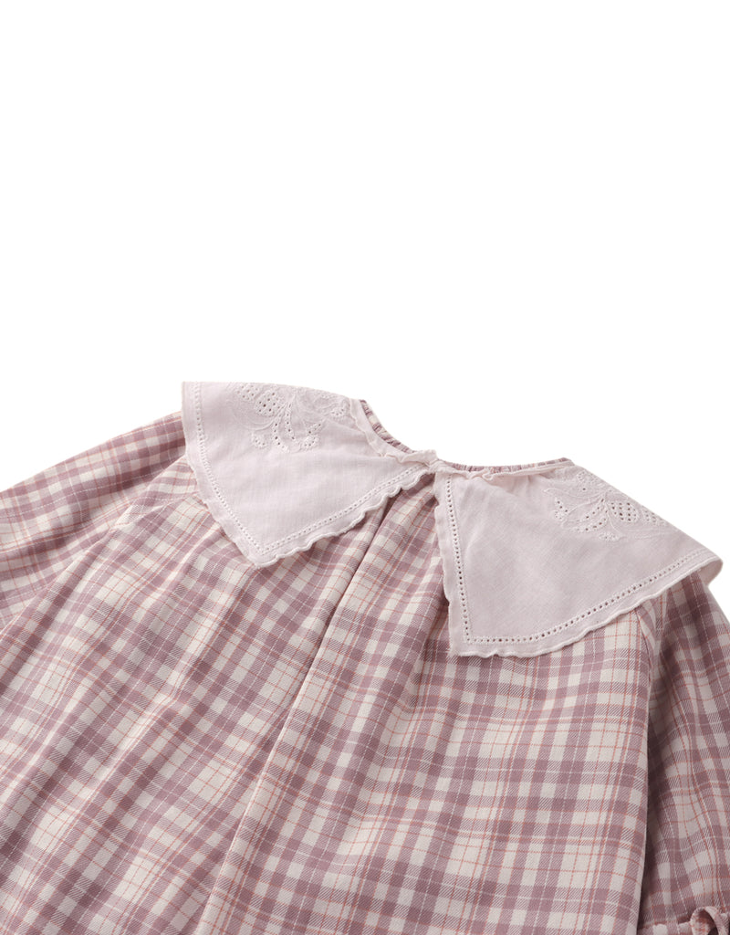 GINGERSNAPS FW25 REESE LONG SLEEVES CHECK SHIFT DRESS