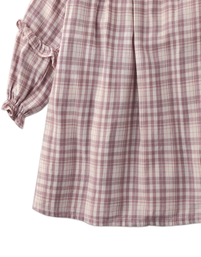 GINGERSNAPS FW25 REESE LONG SLEEVES CHECK SHIFT DRESS