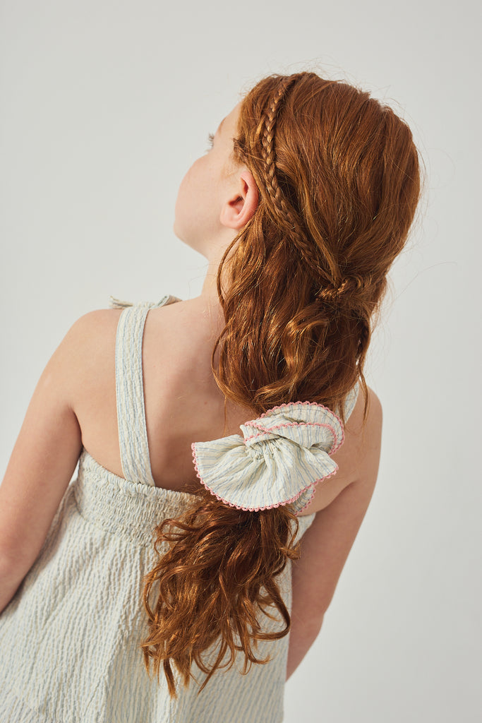 GINGERSNAPS SS26 Isabel Ruffled Striped Apron Top with Tie Straps & Ruffled Shorts (2 pieces)