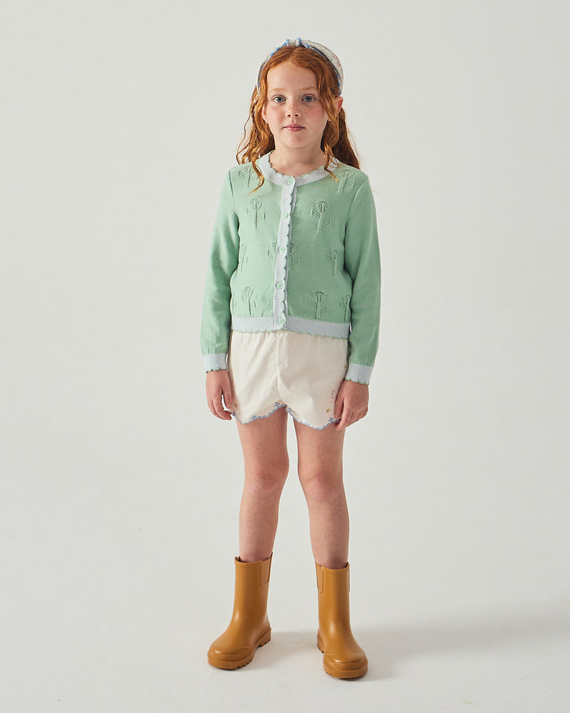 GINGERSNAPS SS26 Jisoo Shorts with Butterfly Embroidery & Scalloped Edges