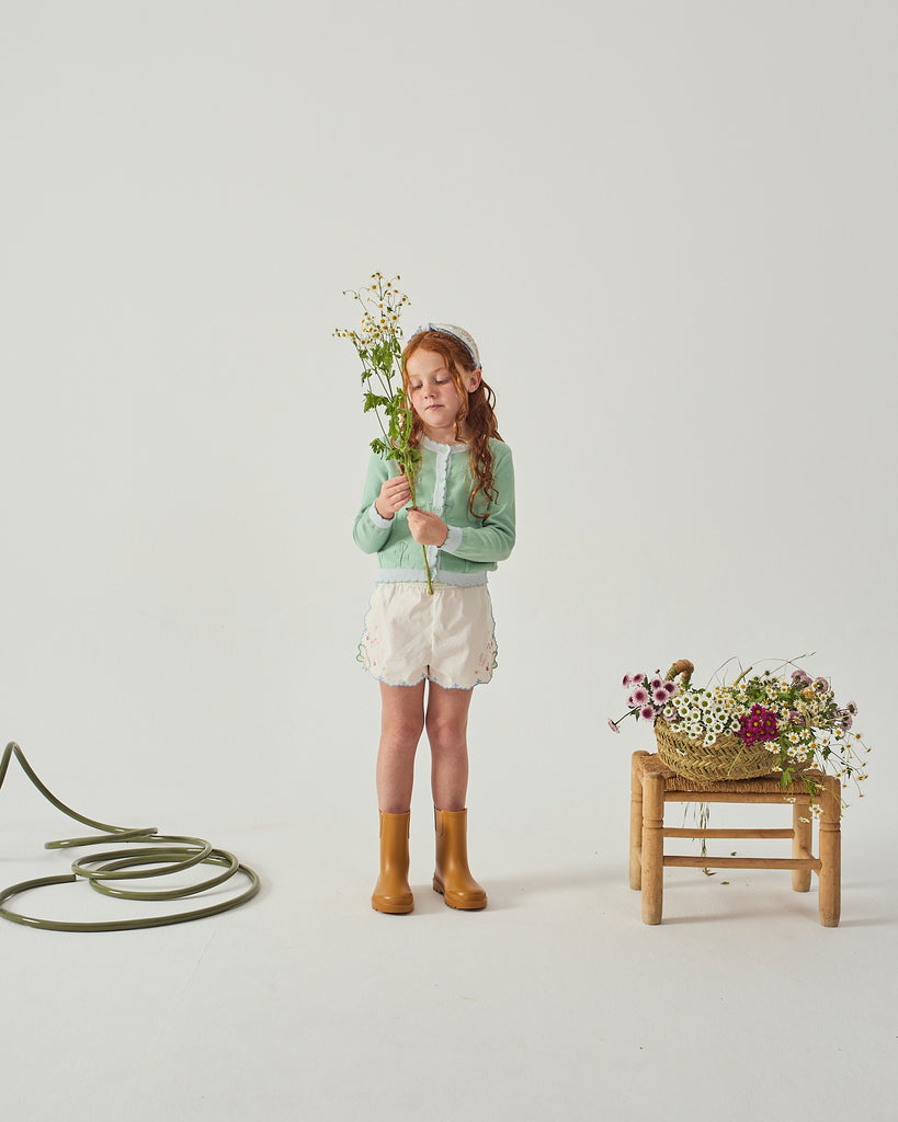 GINGERSNAPS SS26 Jisoo Shorts with Butterfly Embroidery & Scalloped Edges