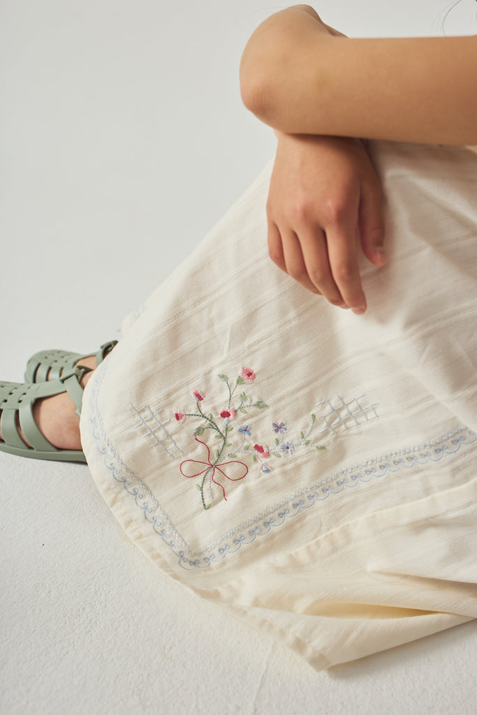 GINGERSNAPS SS26 Alessia Cross-Stitch Embroidered Dress