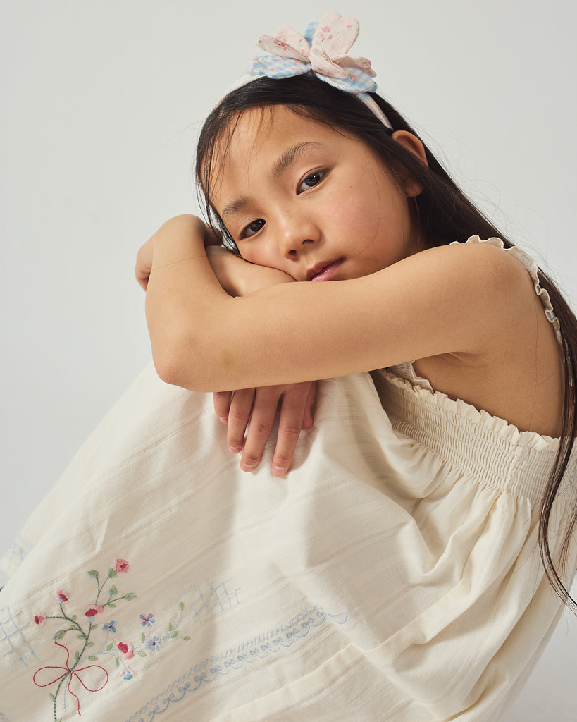 GINGERSNAPS SS26 Alessia Cross-Stitch Embroidered Dress