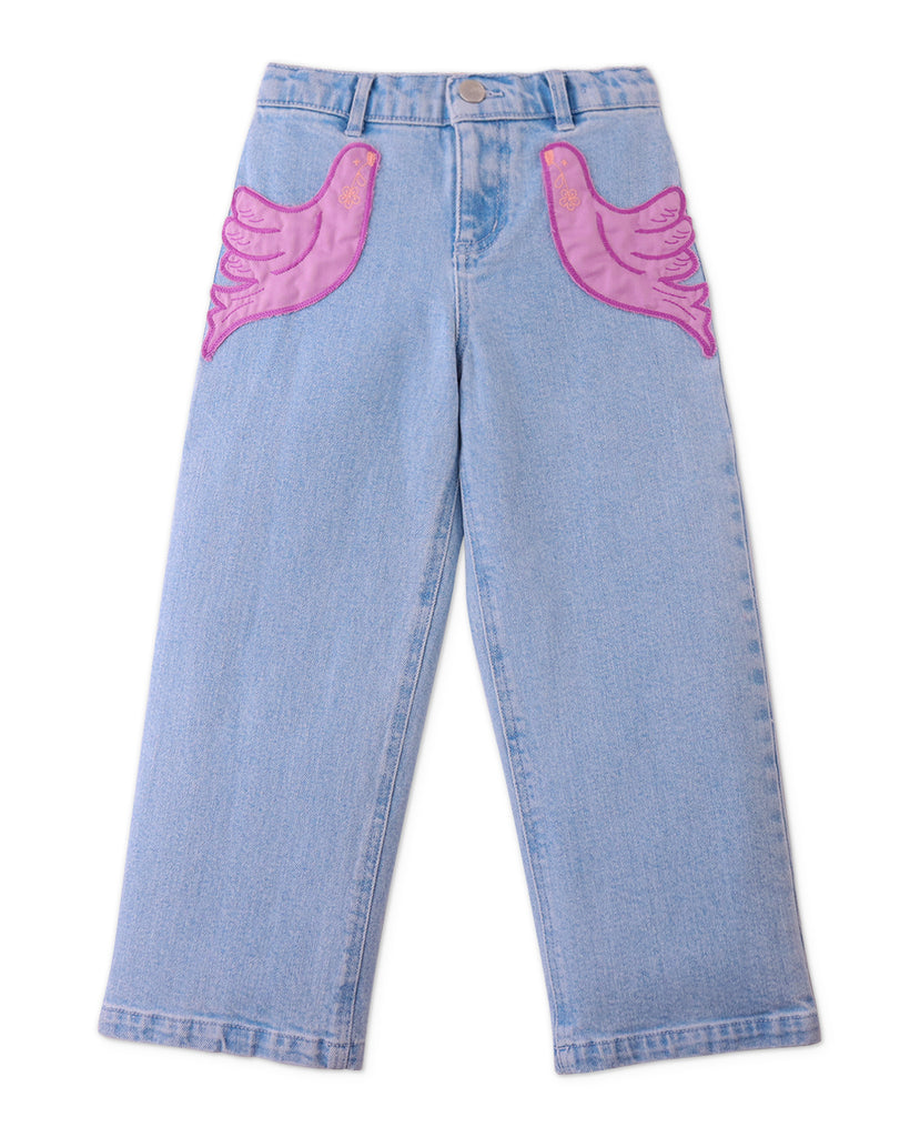 GINGERSNAPS SS25 Esme Denim Pants with Dove Patches