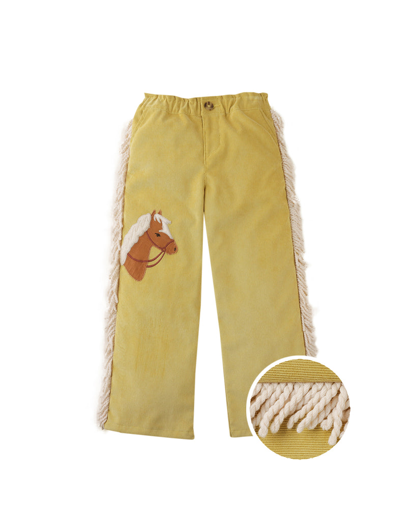 GINGERSNAPS FW25 MARION PULL-ON PANTS WITH HORSE EMBROIDERY