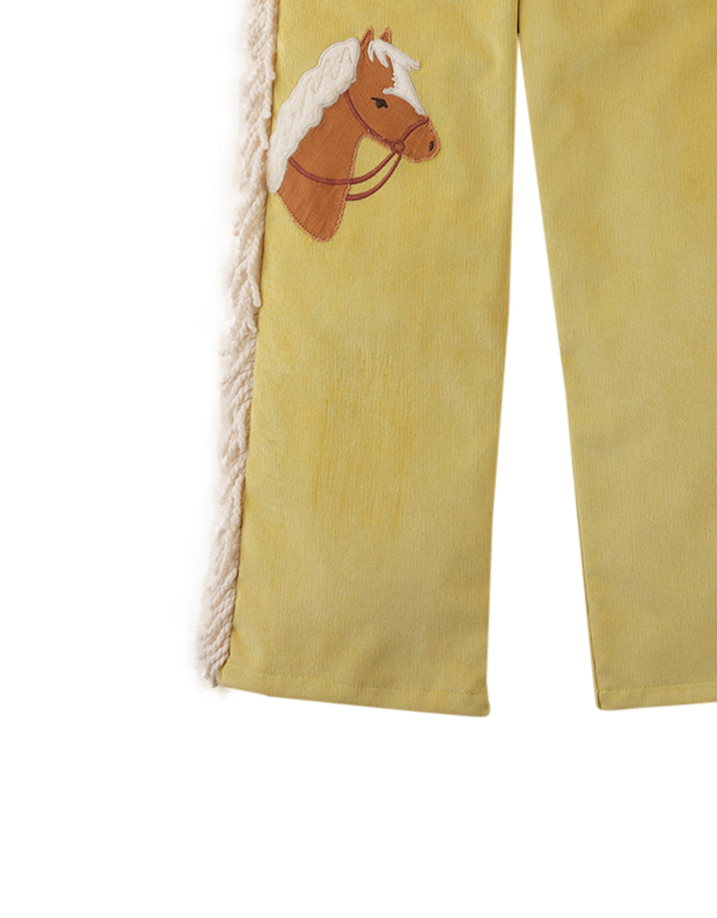 GINGERSNAPS FW25 MARION PULL-ON PANTS WITH HORSE EMBROIDERY