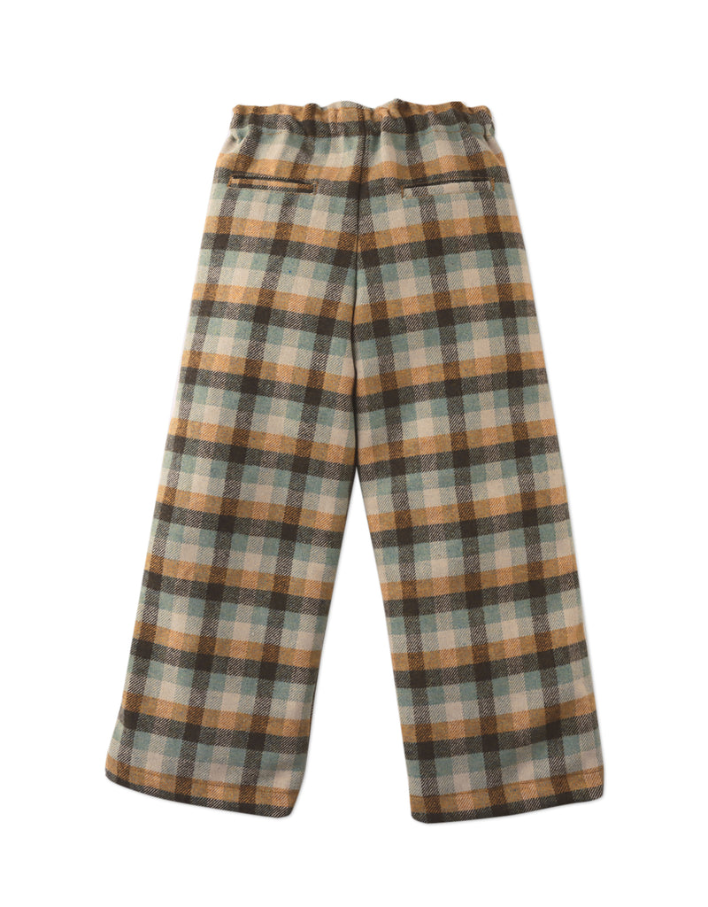 GINGERSNAPS FW25 PULL-ON LOOSE TARTAN CHECK STRAIGHT PANTS