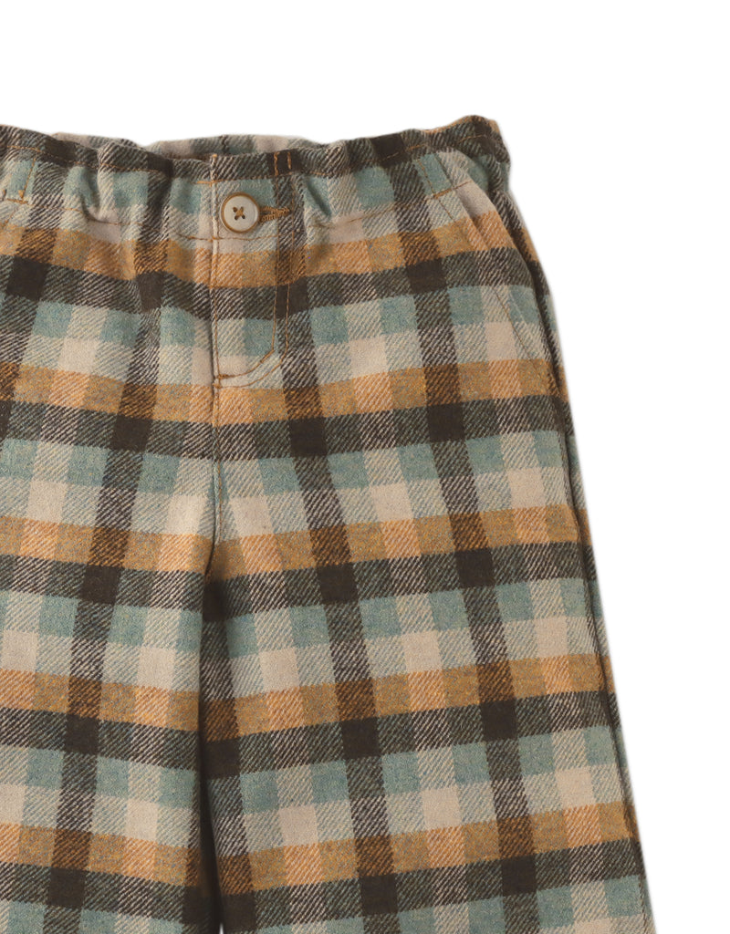 GINGERSNAPS FW25 PULL-ON LOOSE TARTAN CHECK STRAIGHT PANTS