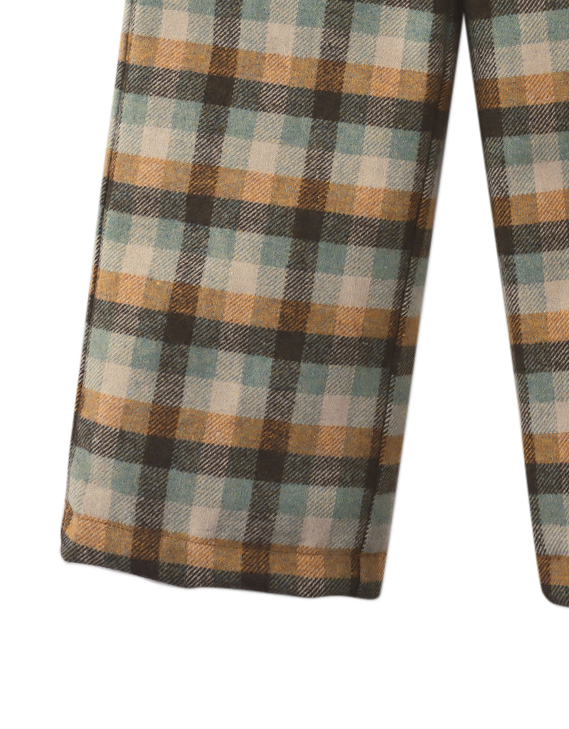GINGERSNAPS FW25 PULL-ON LOOSE TARTAN CHECK STRAIGHT PANTS