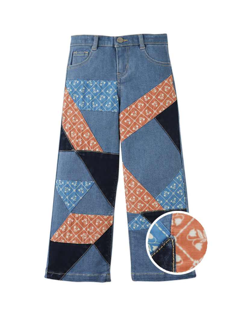 GINGERSNAPS FW25 HARLEY JEAN PANTS WITH PATCHWORK DETAILS