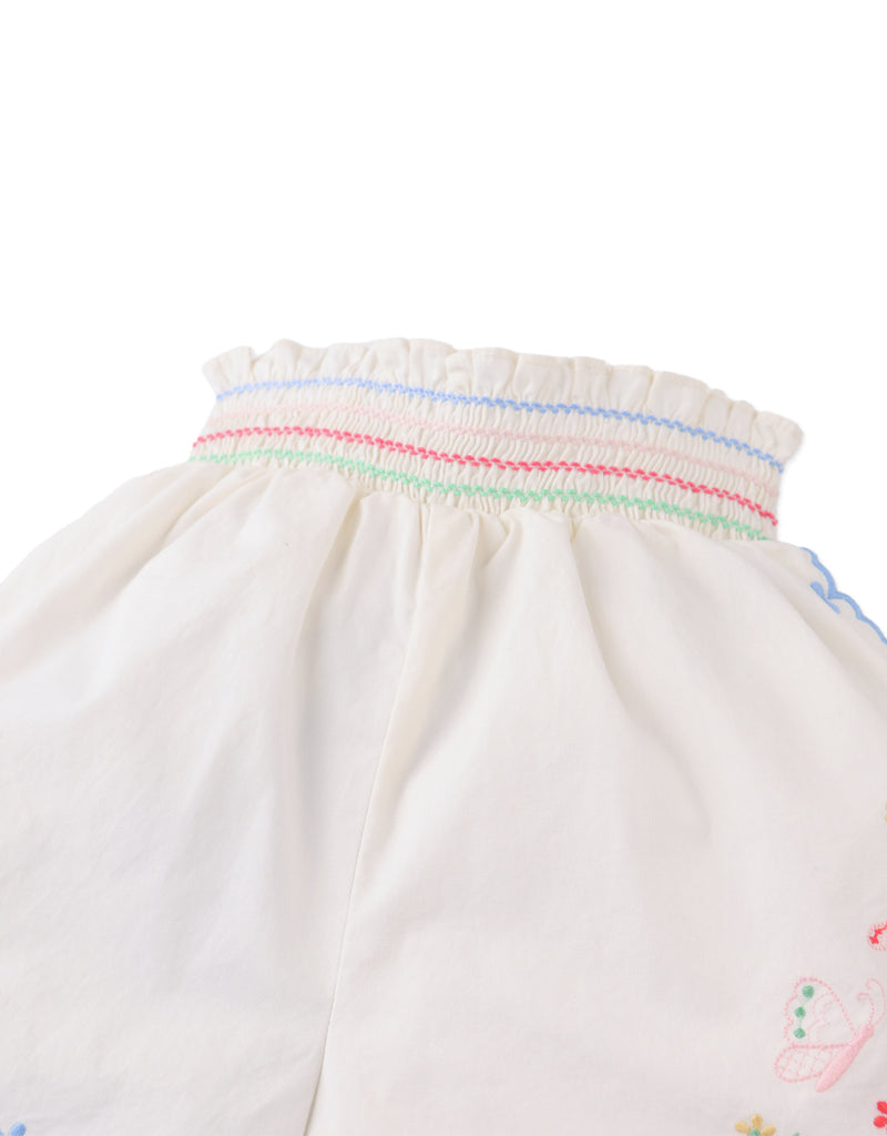GINGERSNAPS SS26 Jisoo Shorts with Butterfly Embroidery & Scalloped Edges
