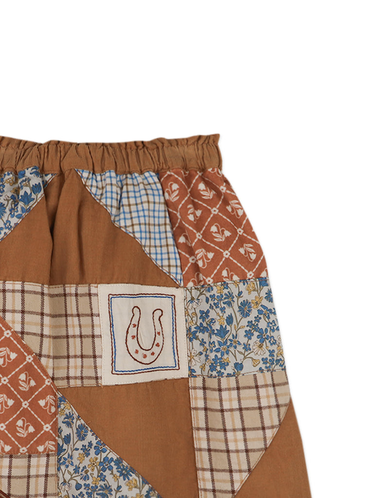 GINGERSNAPS FW25 DAKOTA PATCHWORK MIDI SKIRT