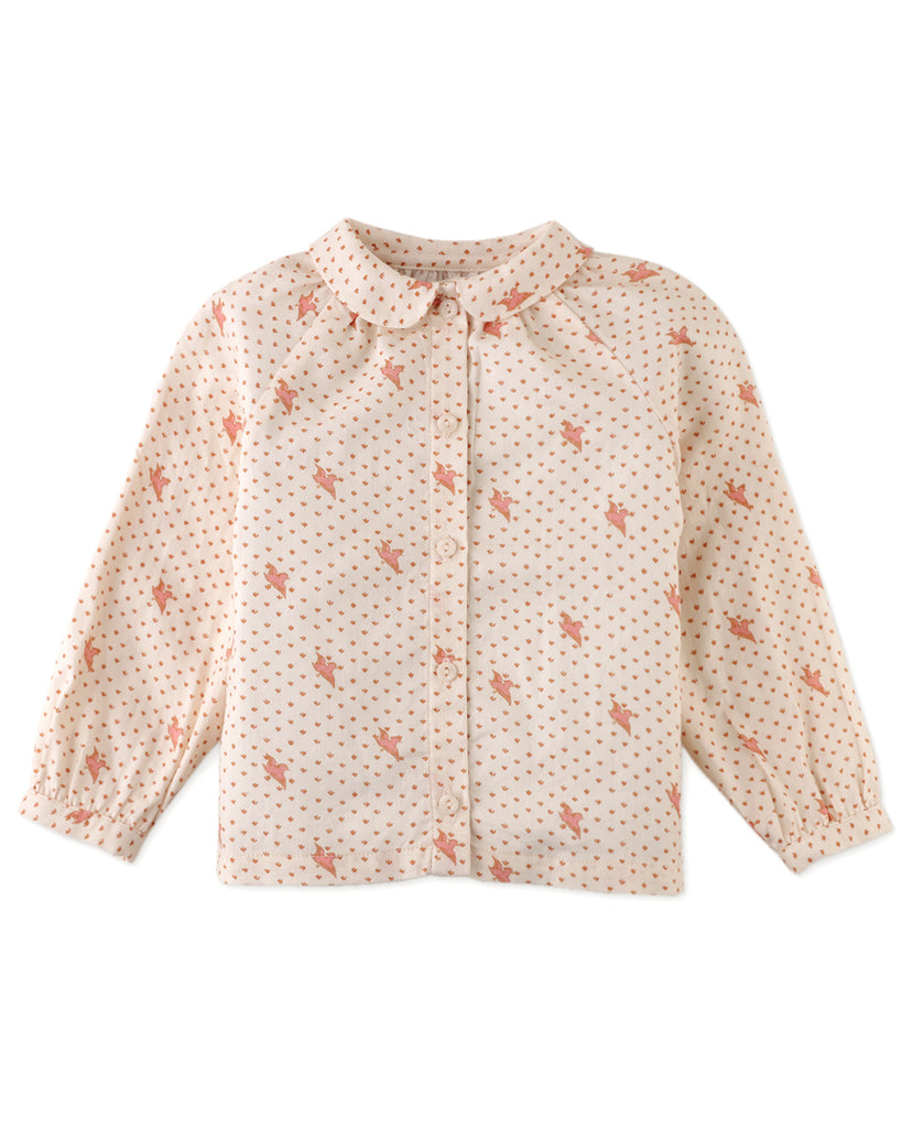 GINGERSNAPS FW24 BABY GIRL BIRD PRINT BLOUSE