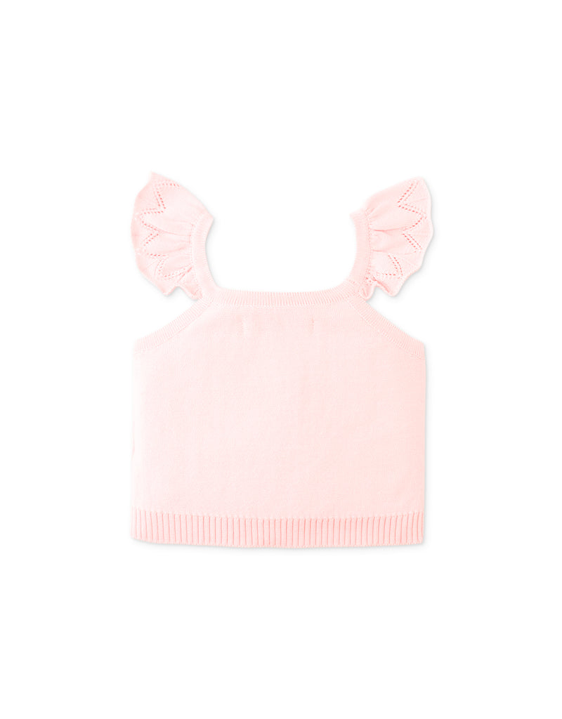 GINGERSNAPS SS26 Baby Georgina Knitted Blouse with Bullion Flower Embroidery