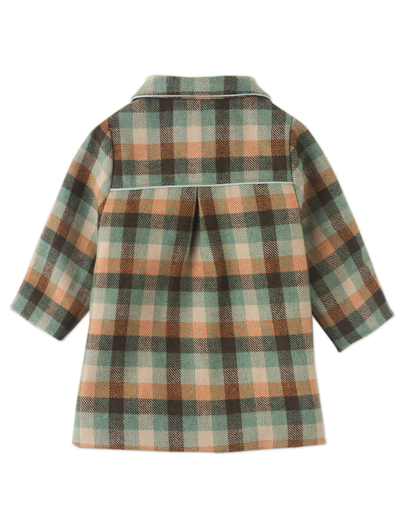 GINGERSNAPS FW25 BABY CHECK MAUDE COAT BRIARWOOD