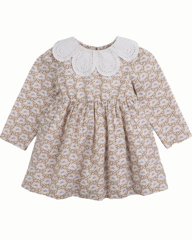 GINGERSNAPS SS24 Girls Retro Embroidered Sailor Collar Chambray Dress